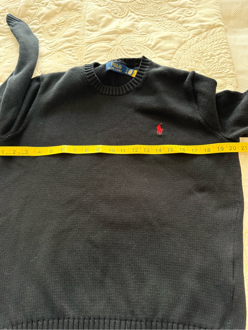 Polo by Ralph Lauren Unisex Black Crewneck Sweater with Red Pony - Picture 7 of 10